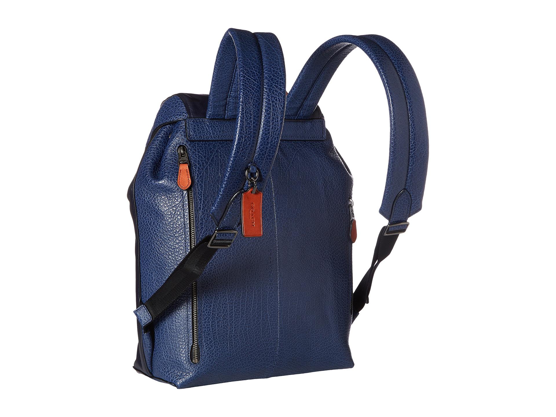COACH Leather Manhattan Backpack in Blue for Men Lyst